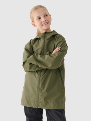 4F Kurtka przejściowa przeciwdeszczowa z gumową powłoką dziecięca - khaki 122 (6-7 lat)