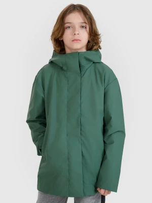 4F Kurtka przejściowa przeciwdeszczowa z gumową powłoką dziecięca - zielona 152 (11-12 lat)