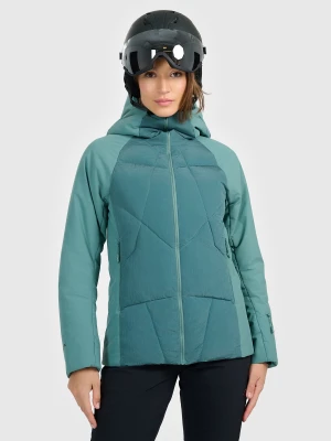 4F Kurtka puchowa narciarska z wypełnieniem Primaloft Silver damska - oliwkowa M