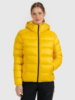 4F Kurtka puchowa trekkingowa z wypełnieniem naturalnym damska - żółta XL