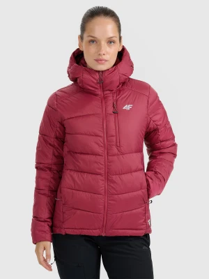 4F Kurtka puchowa trekkingowa z wypełnieniem Primaloft Silver damska - burgundowa XL