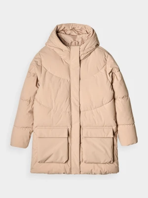 4F Kurtka puchowa z syntetycznym wypełnieniem damska - beżowa XL