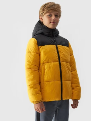4F Kurtka puchowa z wypełnieniem syntetycznym chłopięca - żółta 122 (6-7 lat)