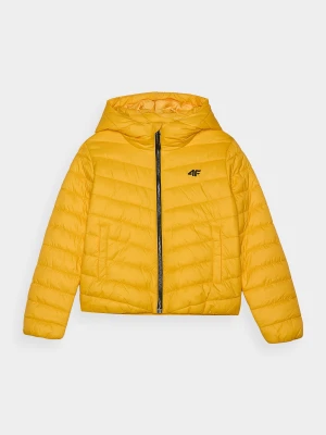 4F Kurtka puchowa z wypełnieniem syntetycznym chłopięca - żółta 146 (10-11 lat)