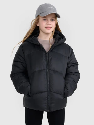 4F Kurtka puchowa z wypełnieniem syntetycznym dziewczęca - czarna 134 (8-9 lat)