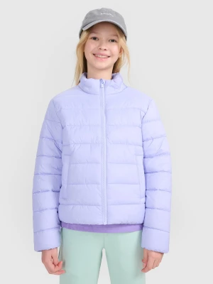 4F Kurtka puchowa z wypełnieniem syntetycznym dziewczęca - fioletowa 164 (13-14 lat)