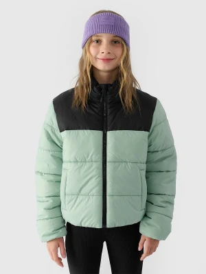 4F Kurtka puchowa z wypełnieniem syntetycznym dziewczęca - miętowa 164 (13-14 lat)
