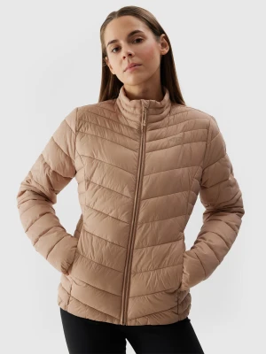 4F Kurtka puchowa z wypełnieniem z recyklingu damska - beżowa XS