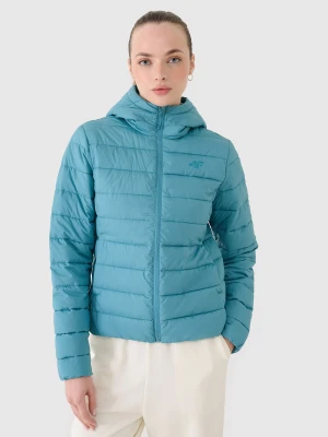 4F Kurtka puchowa z wypełnieniem z recyklingu damska - turkusowa XS