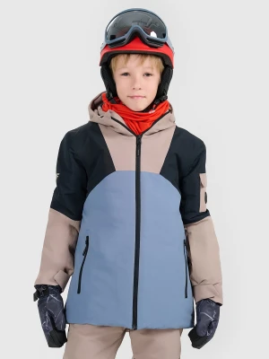4F Kurtka snowboardowa membrana 10000 chłopięca - brązowa 146 (10-11 lat)