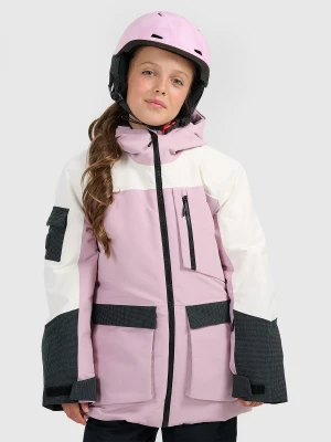 4F Kurtka snowboardowa membrana 10000 dziewczęca - różowa 134 (8-9 lat)