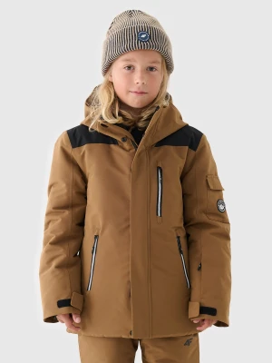 4F Kurtka snowboardowa membrana 8000 chłopięca - brązowa 158 (12-13 lat)