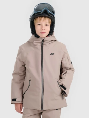 4F Kurtka snowboardowa membrana 8000 chłopięca - brązowa 122 (6-7 lat)