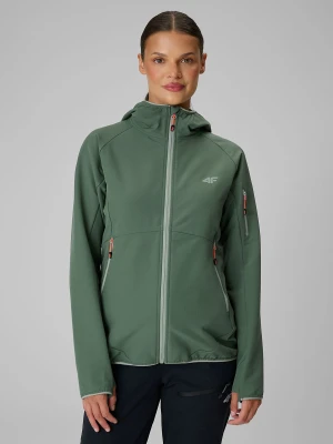 4F Kurtka softshell wiatroodporna damska - turkusowa L Turkusowy