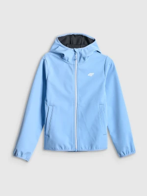 4F Kurtka softshell wiatroodporna membrana 5000 dziewczęca - niebieska 122 (6-7 lat)