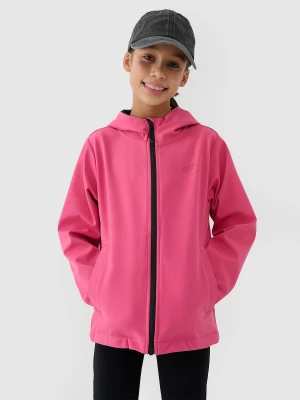 4F Kurtka softshell wiatroodporna membrana 5000 dziewczęca - różowa 122 (6-7 lat)