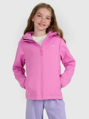 4F Kurtka softshell wiatroodporna membrana 5000 dziewczęca - różowa 152 (11-12 lat)