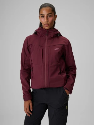 4F Kurtka softshell wiatroodporna membrana 8000 damska - burgundowa XS Burgundowy