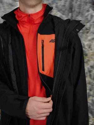 4F Kurtka trekkingowa 3w1 membrana 10000 męska - czarna XL