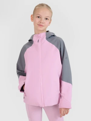 4F Kurtka trekkingowa membrana 5000 dziewczęca - różowa 140 (9-10 lat)
