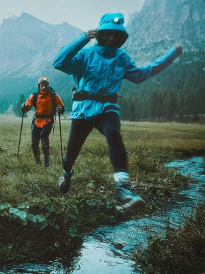 4F Kurtka trekkingowa przeciwdeszczowa membrana 20000+ damska - niebieska XL