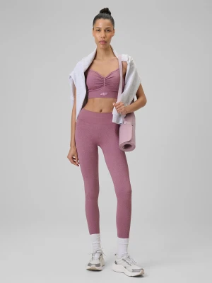 4F Legginsy do jogi bezszwowe szybkoschnące damskie - różowe M/L