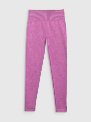 4F Legginsy do jogi i pilatesu bezszwowe damskie - różowe M/L