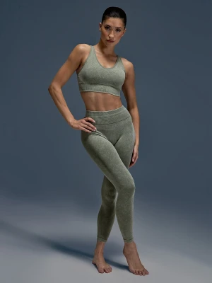 4F Legginsy do jogi i pilatesu bezszwowe damskie - zielone M/L