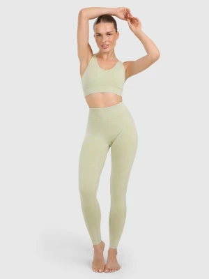 4F Legginsy do jogi i pilatesu bezszwowe damskie - zielone XS/S