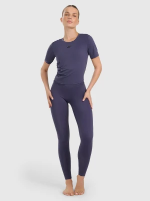 4F Legginsy do jogi i pilatesu szybkoschnące damskie - granatowe L