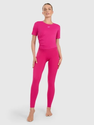 4F Legginsy do jogi i pilatesu szybkoschnące damskie - różowe XS