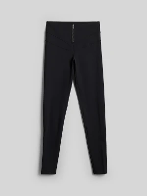 4F Legginsy dzianinowe damskie - czarne XL