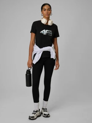 4F Legginsy dzianinowe damskie - czarne XL