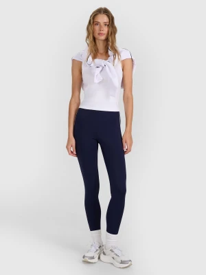 4F Legginsy dzianinowe damskie - granatowe XL