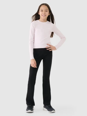 4F Legginsy dzianinowe dziewczęce - czarne 128 (7-8 lat)