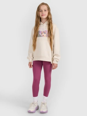 4F Legginsy dzianinowe dziewczęce - fioletowe 158 (12-13 lat)