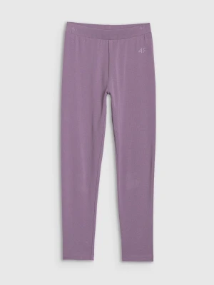 4F Legginsy dzianinowe dziewczęce - fioletowe 128 (7-8 lat)