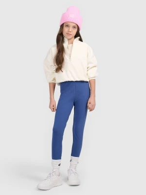 4F Legginsy dzianinowe dziewczęce - granatowe 128 (7-8 lat)