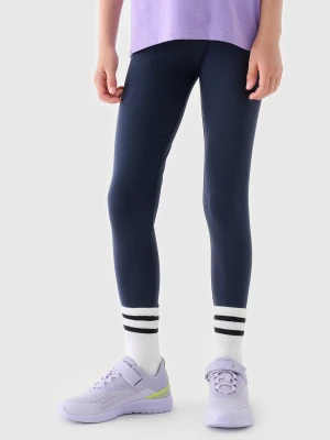 Zdjęcie produktu 4F Legginsy dzianinowe dziewczęce - granatowe 122 (6-7 lat)