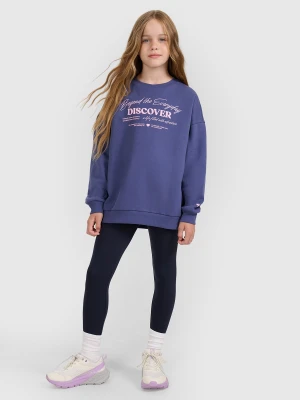 4F Legginsy dzianinowe dziewczęce - niebieskie 158 (12-13 lat)