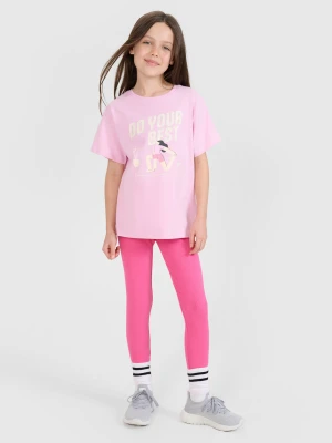 4F Legginsy dzianinowe dziewczęce - różowe 158 (12-13 lat)