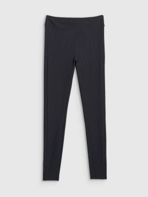 4F Legginsy dzianinowe prążkowane damskie - czarne M