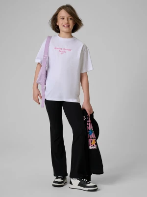 4F Legginsy dzianinowe z rozszerzanymi nogawkami dziewczęce - czarne 122 (6-7 lat)