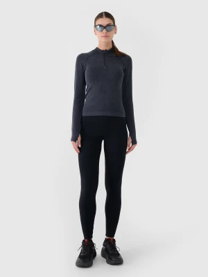 4F Legginsy dzianinowe z wiskozą damskie - czarne XS