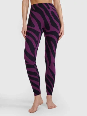 4F Legginsy funkcyjne w kolorze fioletowo-czarnym rozmiar: S