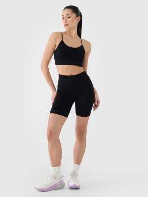 4F Legginsy kolarki bezszwowe treningowe damskie - czarne XS/S