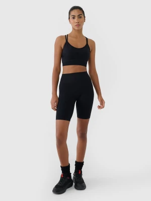 4F Legginsy kolarki bezszwowe treningowe damskie - czarne XS/S