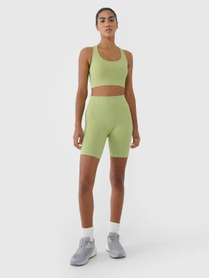 Zdjęcie produktu 4F Legginsy kolarki bezszwowe treningowe damskie - zielone M/L
