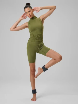 4F Legginsy kolarki do jogi damskie - oliwkowe S