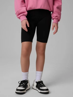 4F Legginsy kolarki dzianinowe dziewczęce - czarne 128 (7-8 lat)